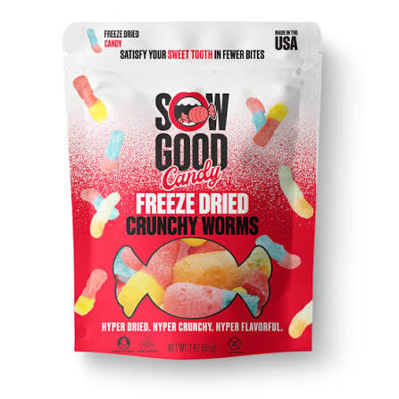 Freeze dried sweet worms